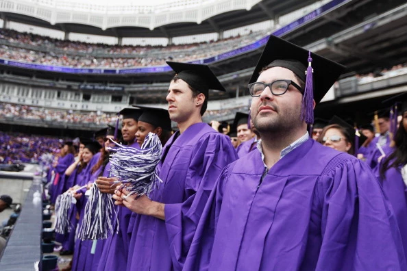 College students in their caps and gowns