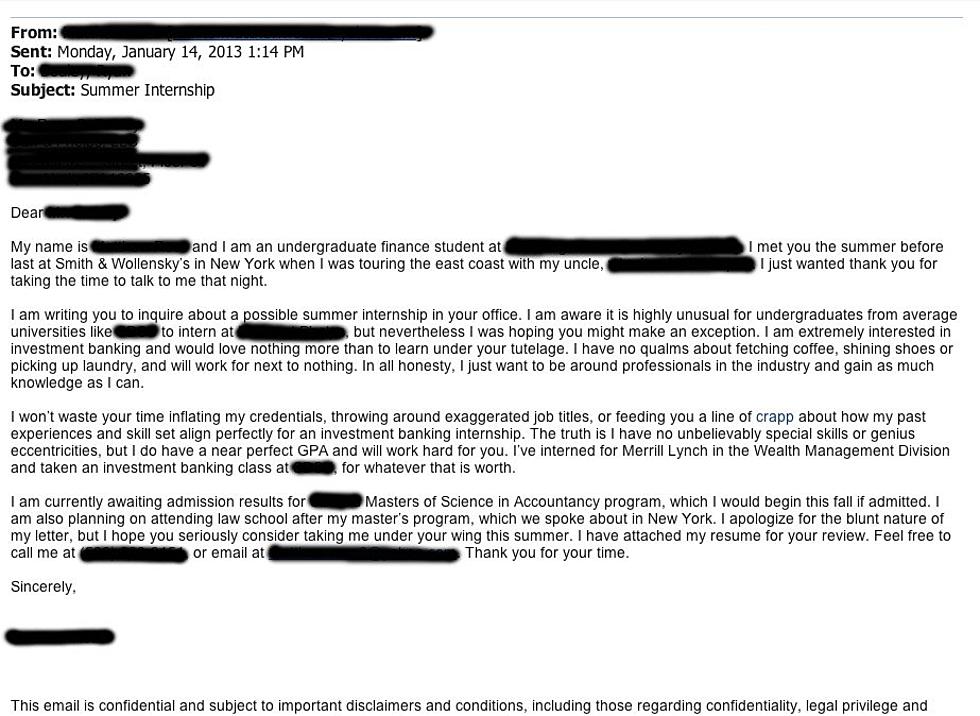Best Cover Letter Ever? [PHOTO]