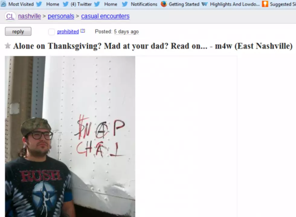 Nashville Man Has Weirdest Thanksgiving Ad Of All Time