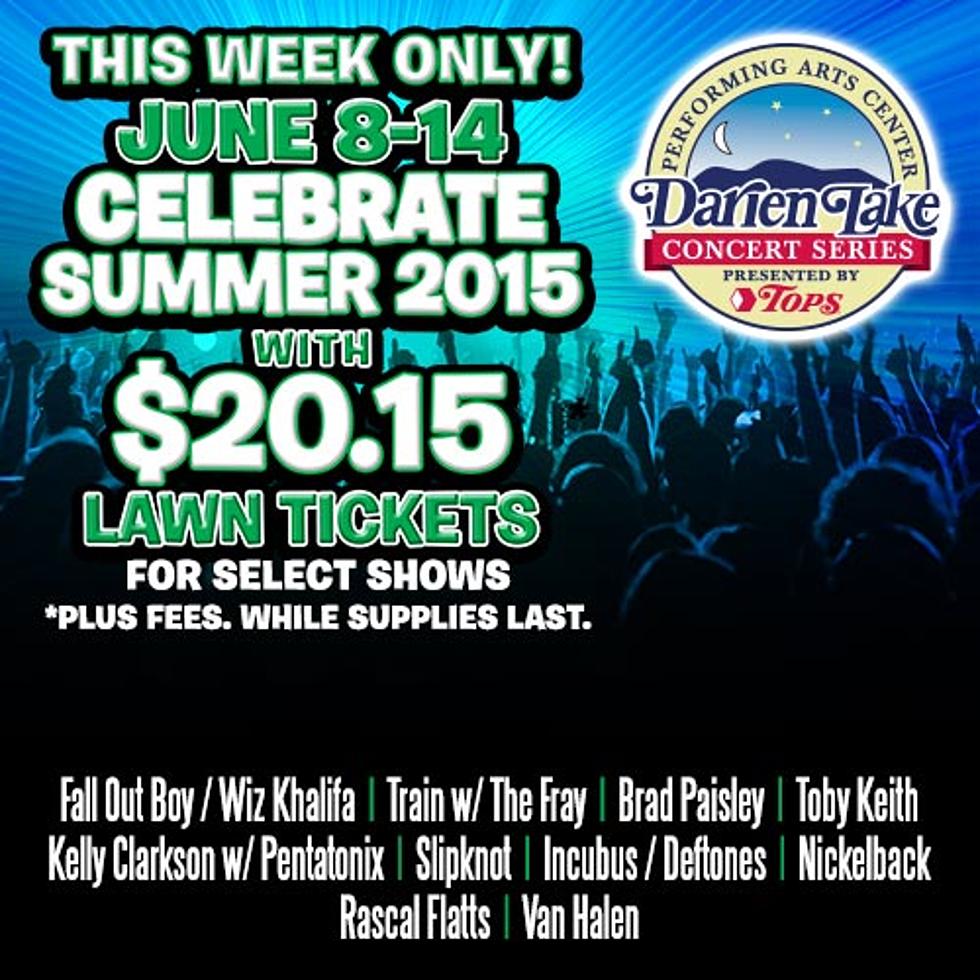 Darien Lake Celebrates Summer 2015 With $20.15 Lawn Tickets For Select Shows This Season!