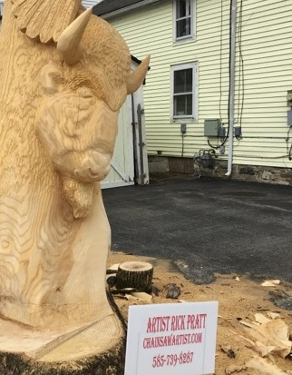 Wow! Amazing Eagle + Buffalo Carving On Lakeshore Rd In Hamburg