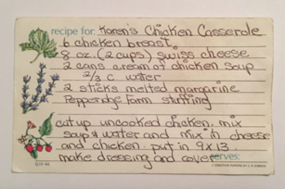 Liz&#8217;s Kitchen: Aunt Karen&#8217;s Chicken Casserole Recipe