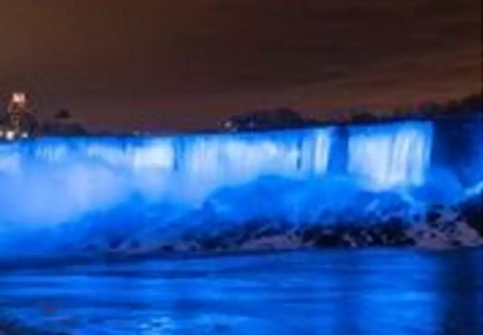 Niagara Falls Lit Up In Blue In Honor of New Prince