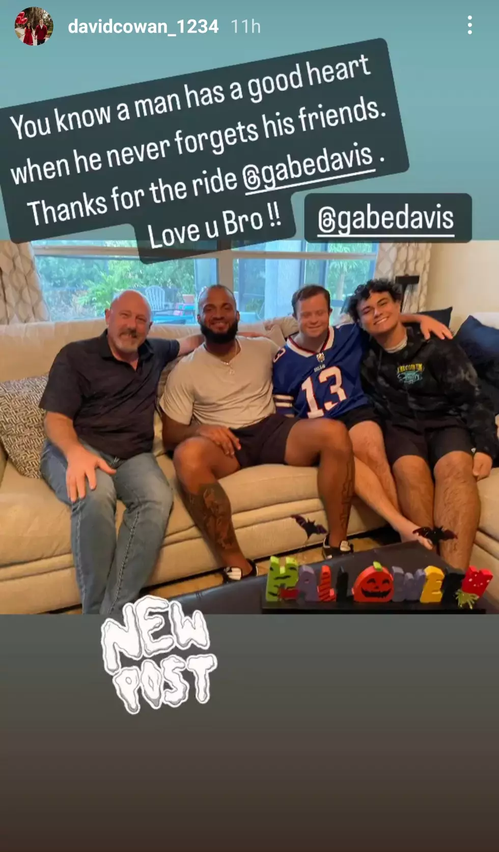 Gabe Davis Uses Time Off To Surprise Young Man in Florida
