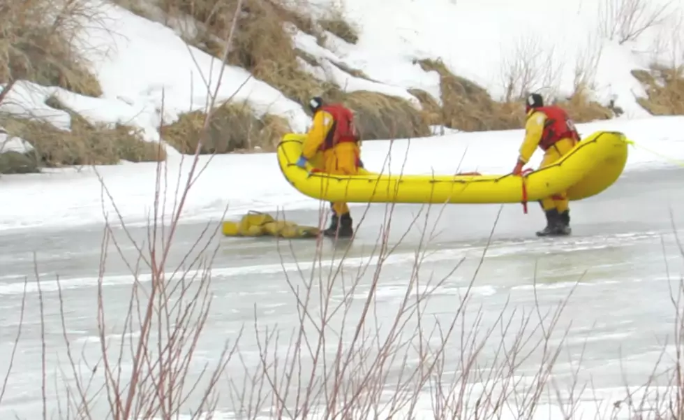 Casper Firefighters Practice Icy River Rescues [VIDEO]