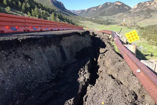 Wyoming Highway Continues to Slide Down Slope