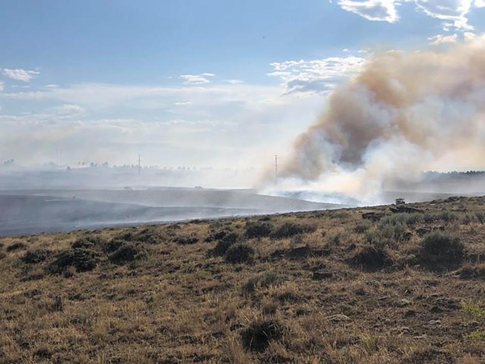 Large Fire Burning Near Poison Spider Road West of Casper; 100+ Acres Impacted