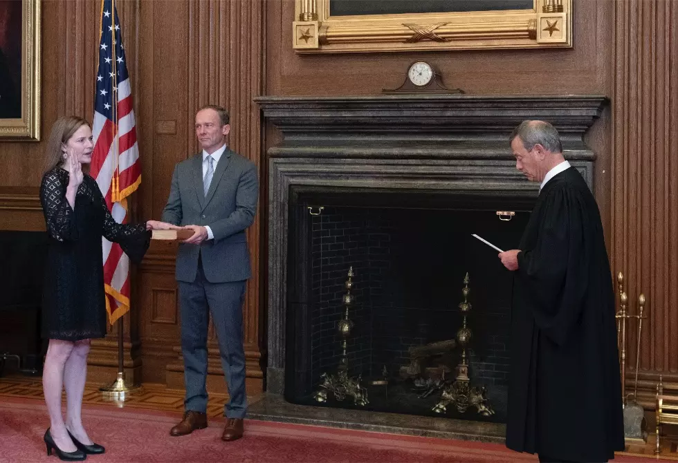 Barrett Sworn in at Court as Issues Important to Trump Await