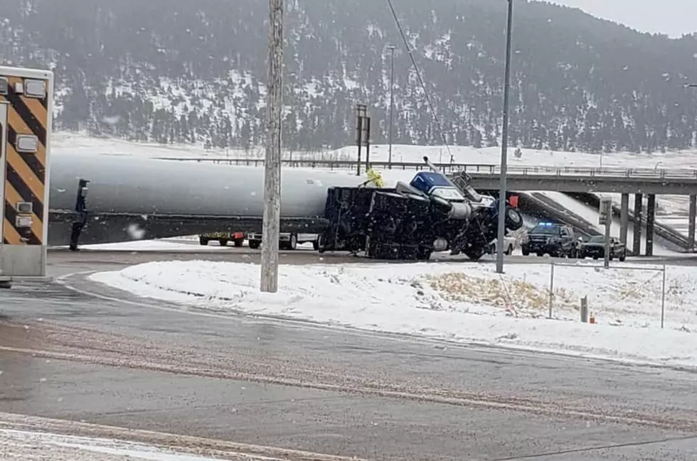 PHOTOS: Truck Hauling Wind Turbine Blade Involved in Serious Crash Near Sundance