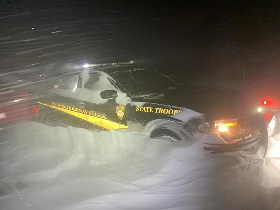 A Wyoming Blizzard: Photo Shows Wyoming Highway Patrol Car Buried by Snow