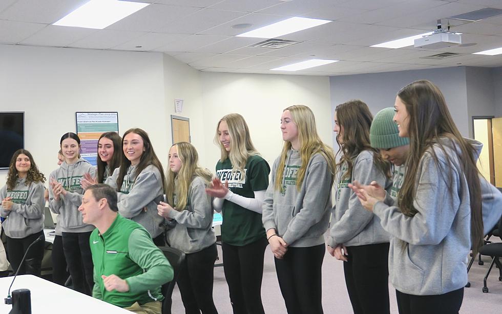 Champion Kelly Walsh Volleyball Team Meets Natrona School Board