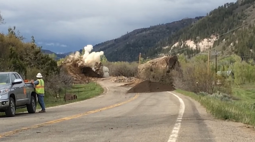 Watch Engineers Blow Up a Boulder Blocking a Colorado Highway