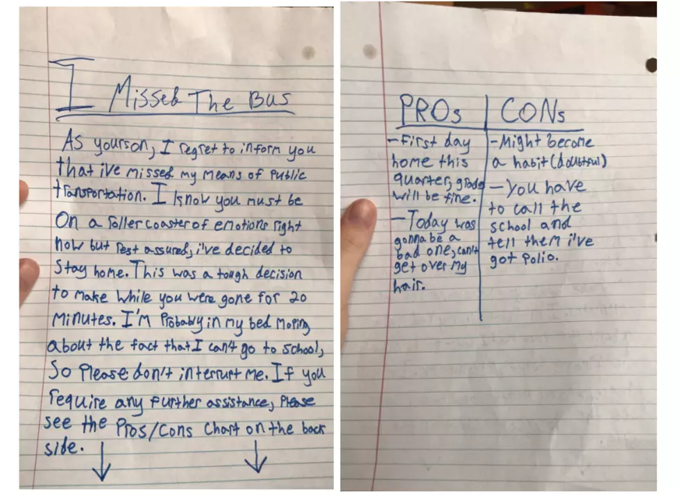 My Son's Letter about Missing the School Bus Has Gone Viral