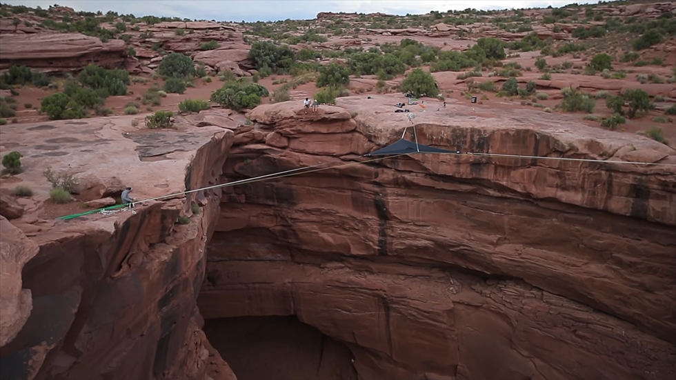 WATCH: Would You Sleep in this Hammock Stretched Over a Canyon?