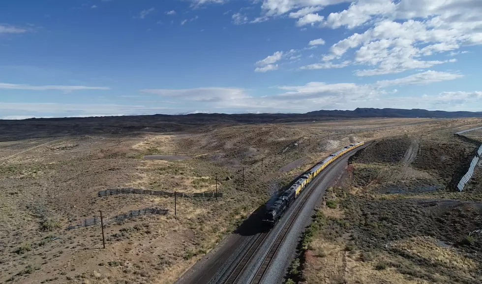 Drone Captures the Big Boy Majestically Crossing a Wyoming Pass