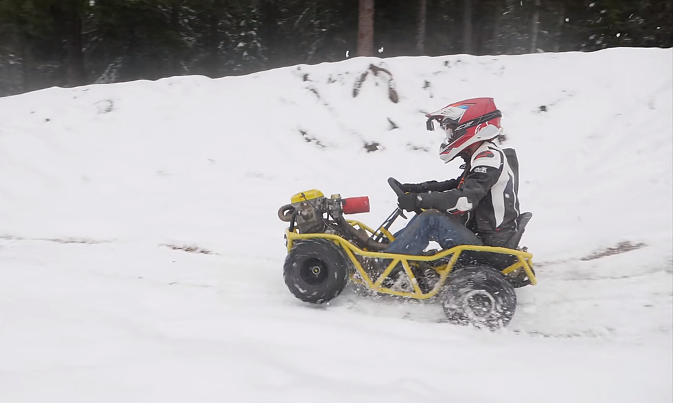 Genius Rednecks Built this Sweet 500cc Go Kart Snow Sled