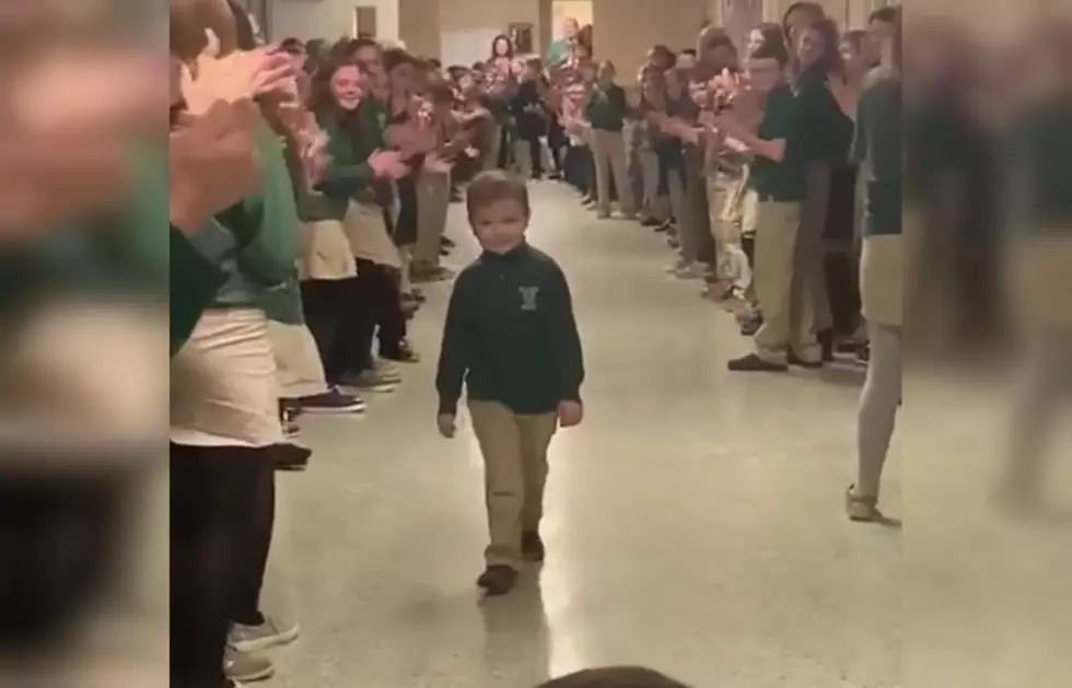 Little Boy Battling Cancer Gets Standing Ovation at His School