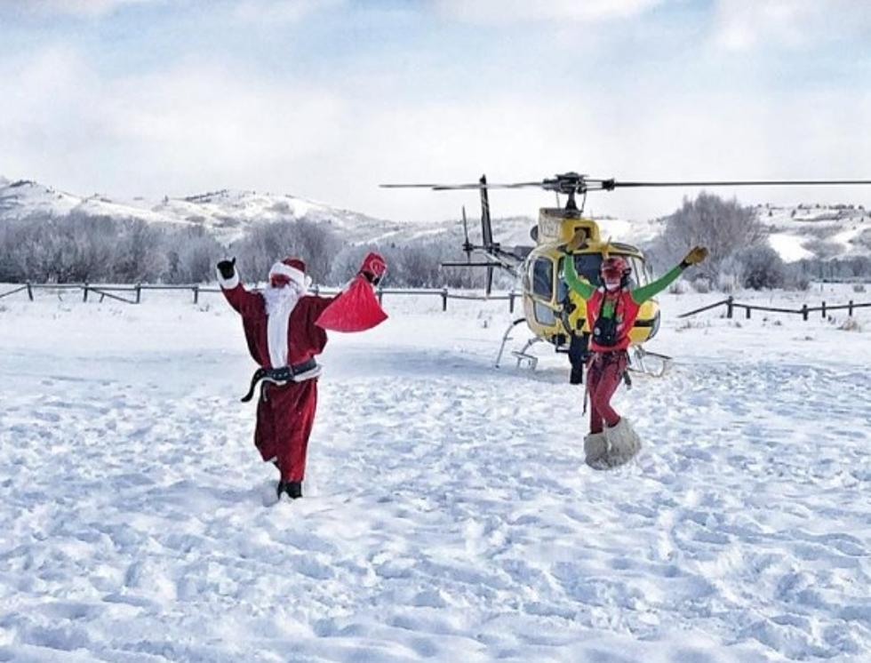 Santa Visits Wyoming Schools On A Search And Rescue Helicopter