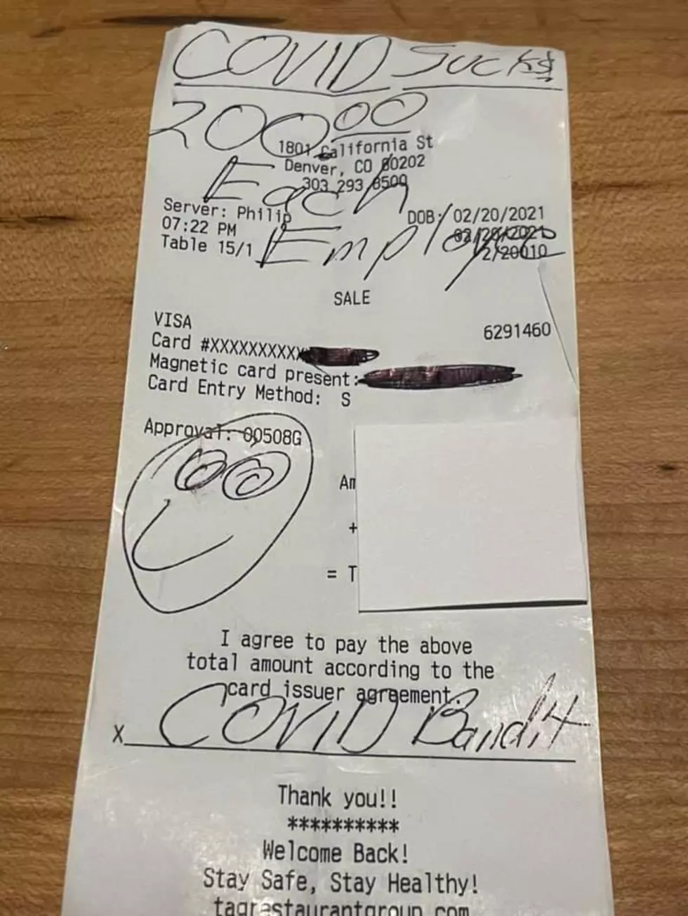 Colorado’s “COVID Bandit” Strikes Again With A $6,800 Tip