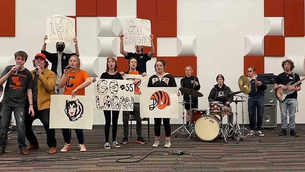 NCHS Performs Fight Song Mashup To Cheer On Alum Logan Wilson
