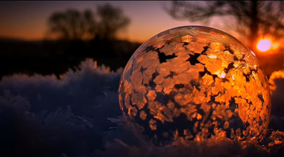 Incredible Video Of A Bubble Freezing During Sunset