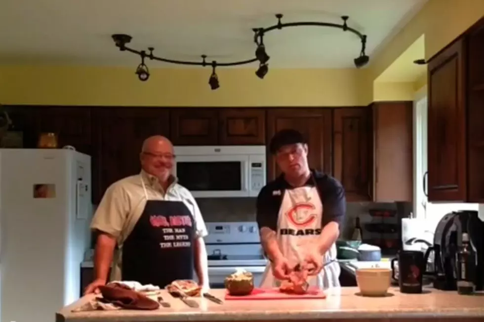 Two Guys, One Grill: Stuffed Pork Chops And Artichokes [VIDEO]