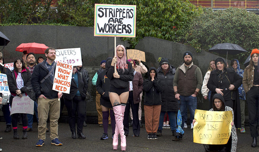 Strippers rally outside WaState capitol 