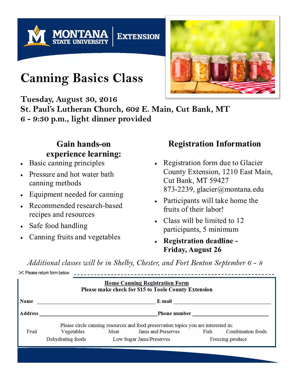 MSU Extension Offers Training in Home Canning