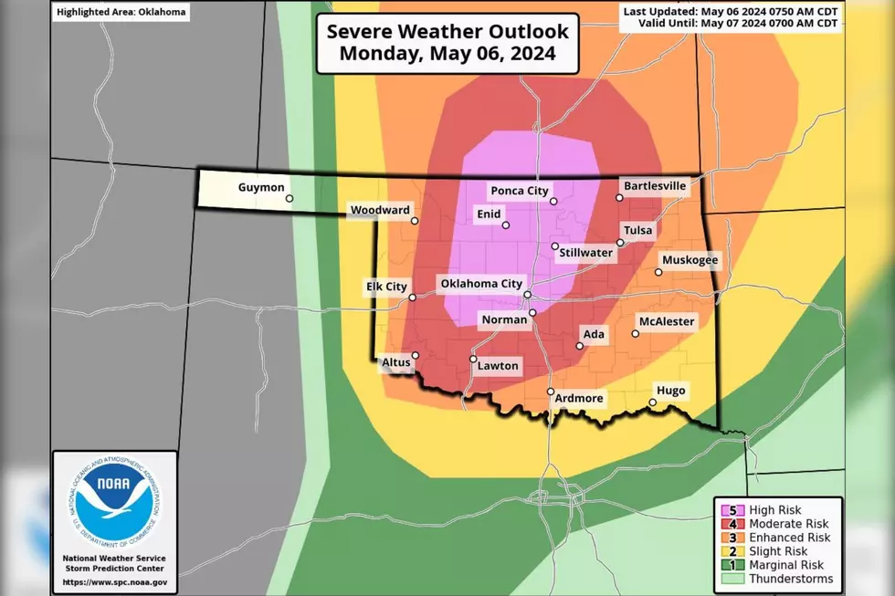 Volatile Storms and Strong Tornadoes Headed for Oklahoma