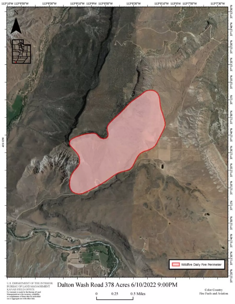 Dalton Wash Fire Mapped At 350 Acres And Is Stable