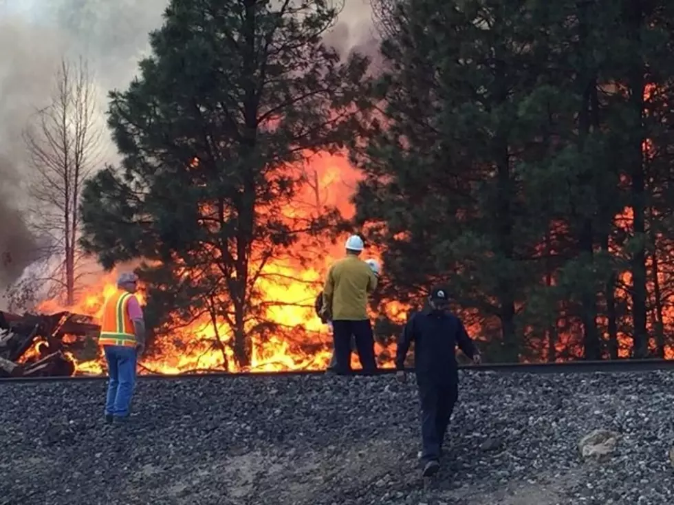 Log Yard Fire Threatens Spromberg Canyon