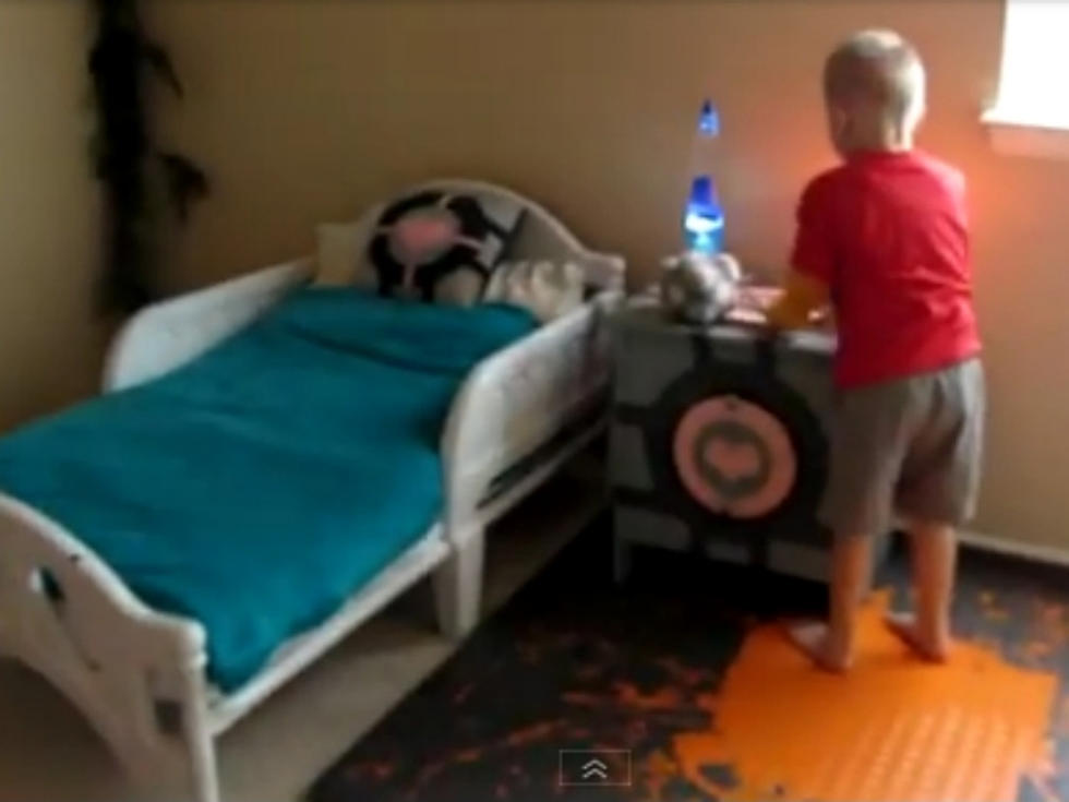 Kid Has Awesome Bedroom Based on the Video Game ‘Portal’ [VIDEO]