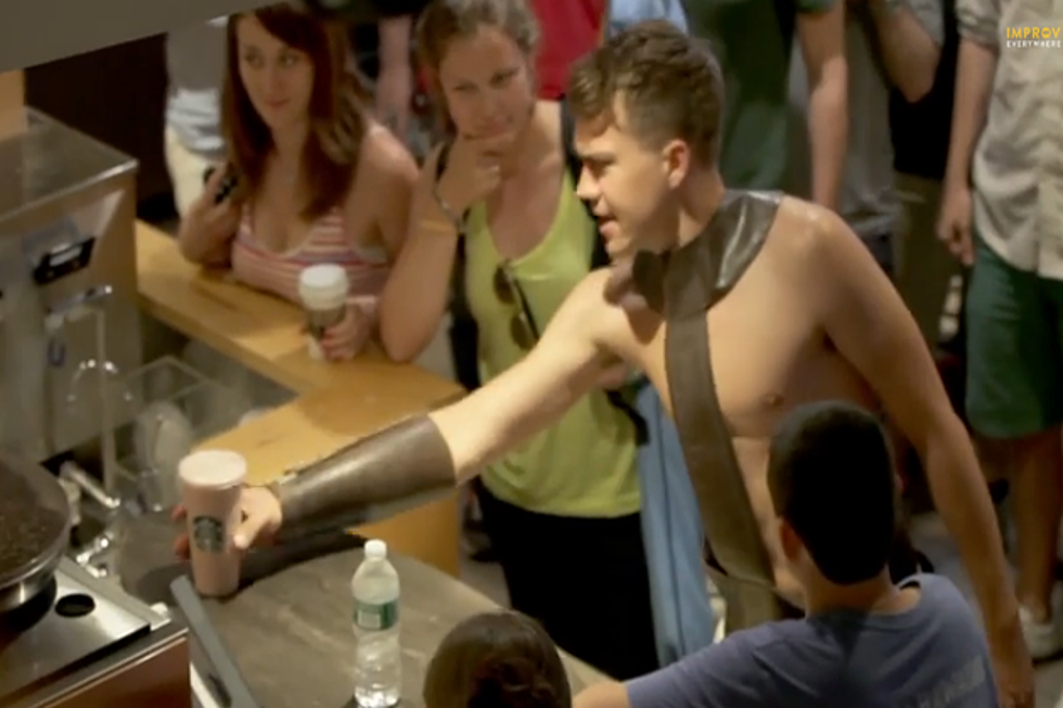 Hilarious “I Am Spartacus” Prank at Starbucks [VIDEO]