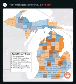 Michigan Map Shows Root Origin Of County Names
