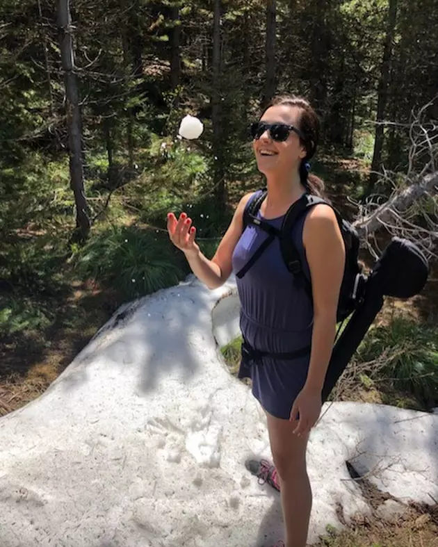 Throwing Snowballs in the Spring in Montana