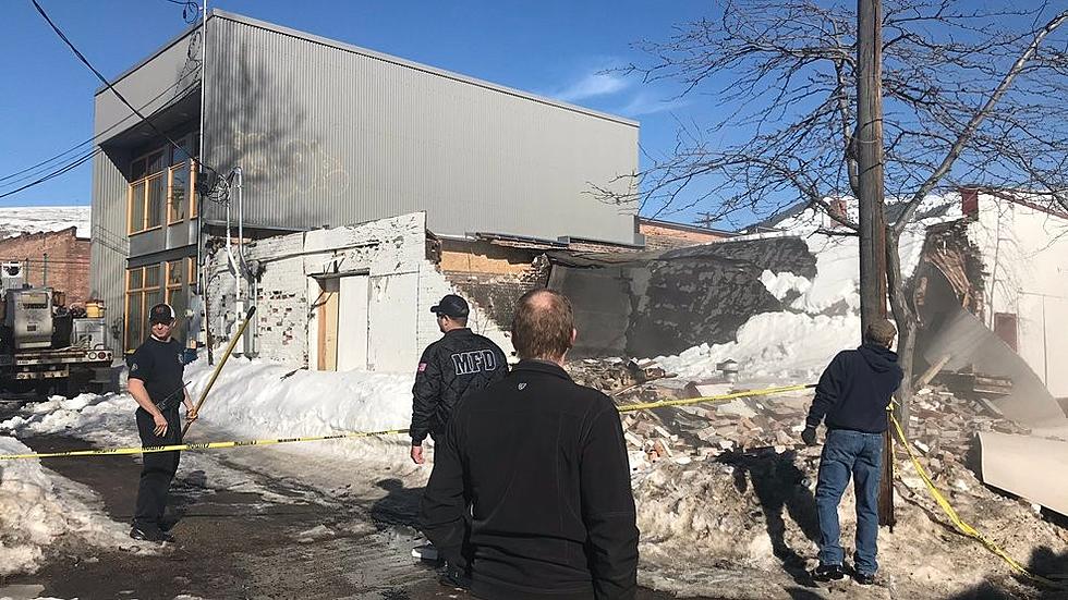 Downtown Business Building Collapses from Heavy Snow on Roof