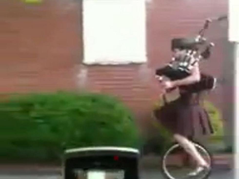 Man Rides Unicycle While Playing ‘Star Wars’ Theme on Bagpipes [VIDEO]