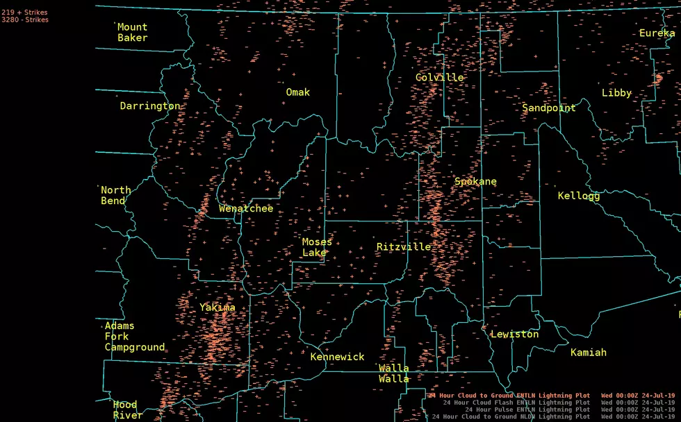 Over 3400 Sky to Ground Lightning Strikes Occurred in 24 Hours