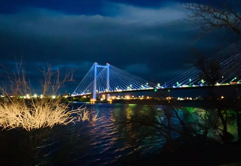 The Cable Bridge Goes Blue for a Great Cause [Photo]