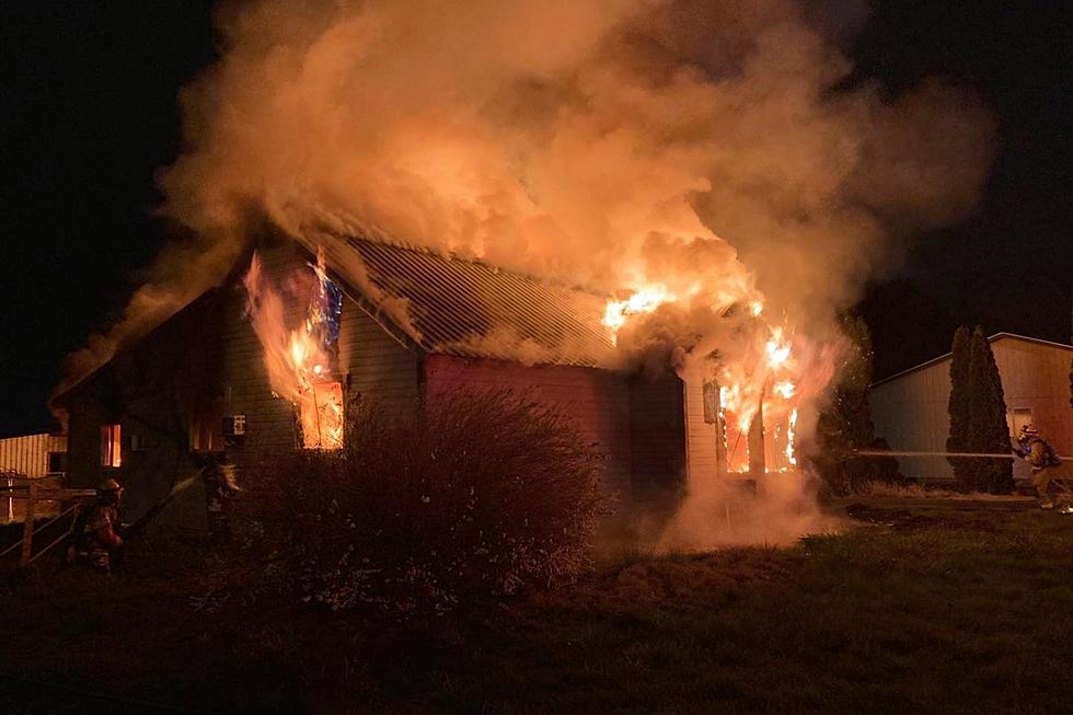 Fire Destroys Unoccupied Home in Kennewick Overnight, Cause is Unknown
