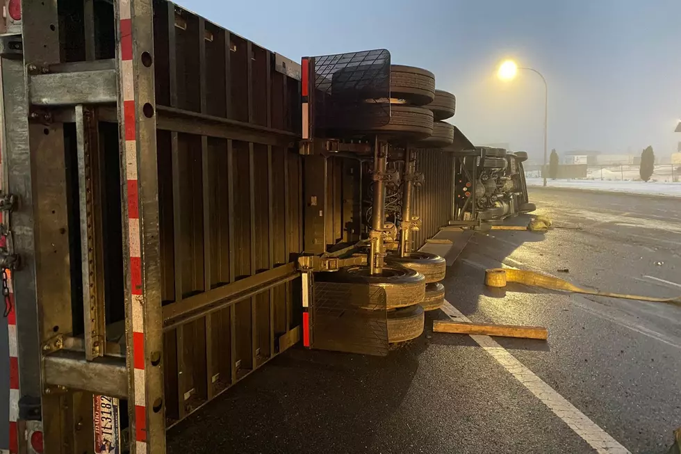 Ice & Fog Cause Injury Semi-Truck Rollover Collision in Pasco 