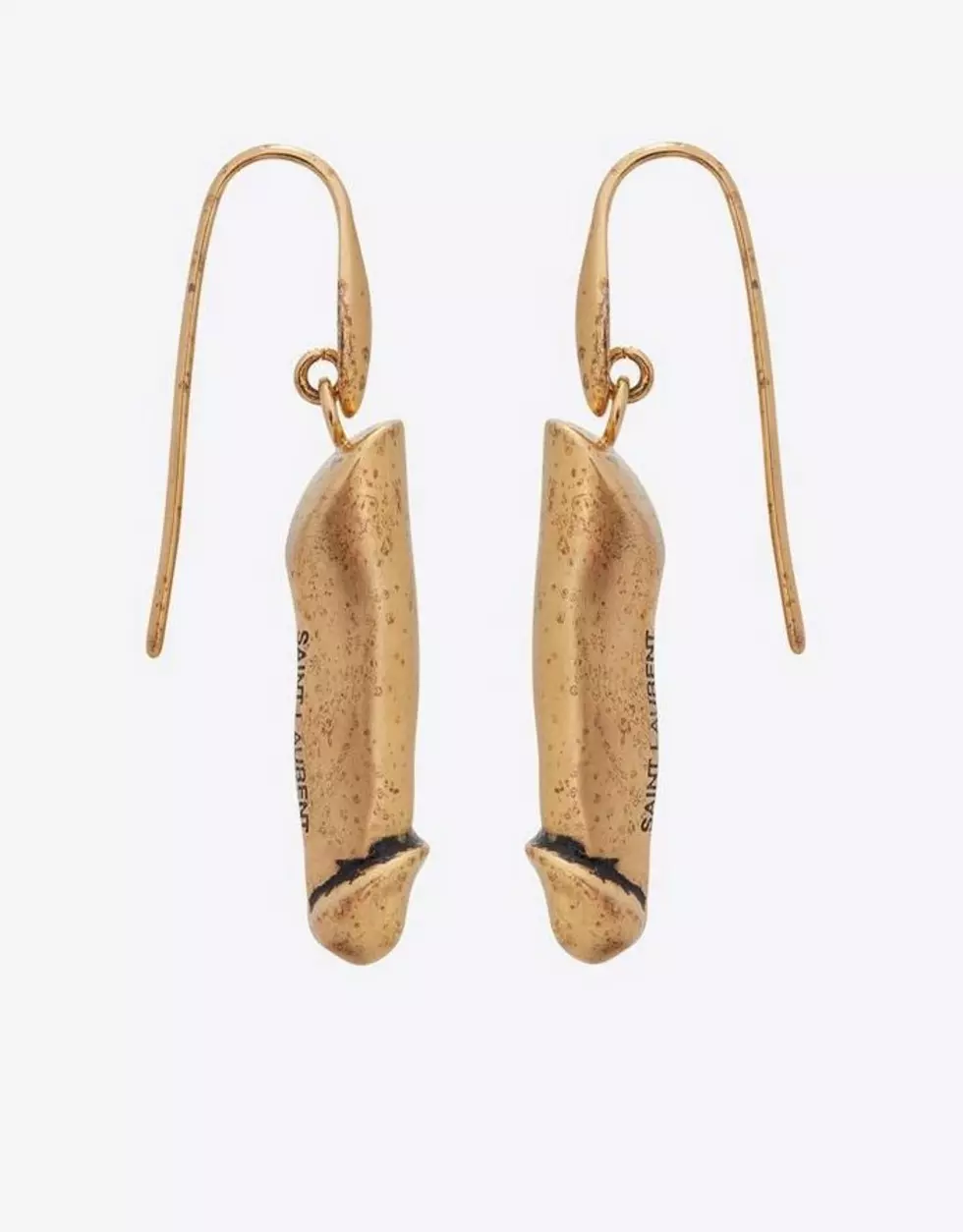 Prick Up Your Lobes With Golden Brass Engraved Penis Earrings