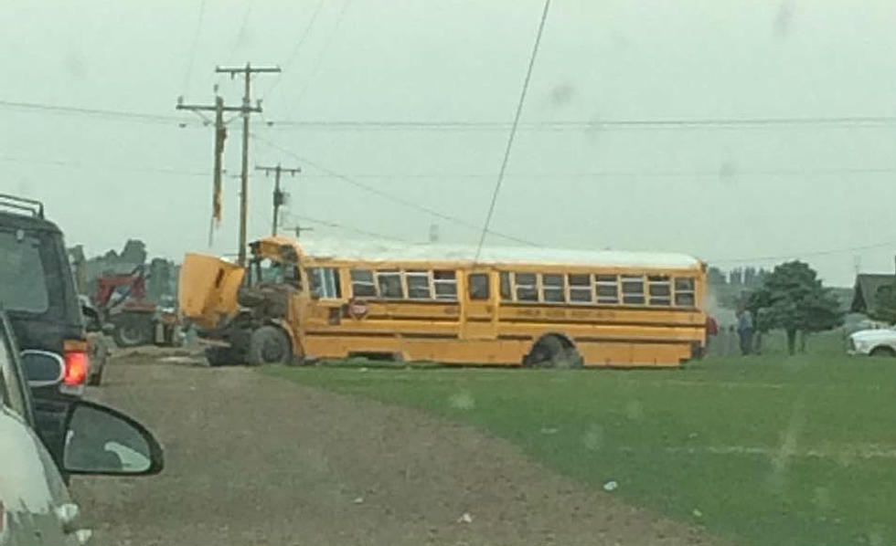 Semi Hits School Bus Near Basin City – No Children On Board