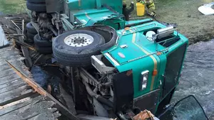 Heppner Garbage Truck Wrecks While Driving Over Wooden Bridge