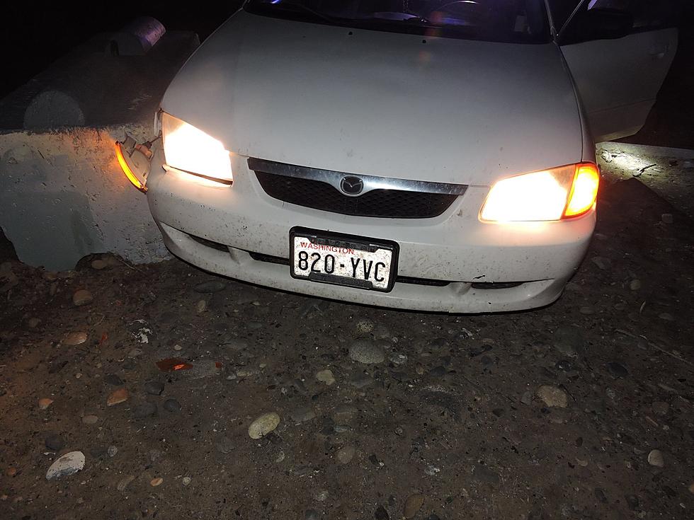 Wanted Felon Tries to Drive Car Over Concrete Parking Barrier in Kennewick