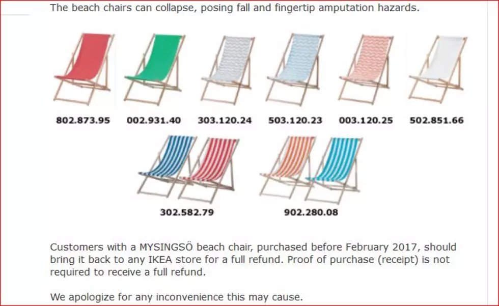 Own This Type Of Beach Chair? Recall Due to Potential Finger Amputation!