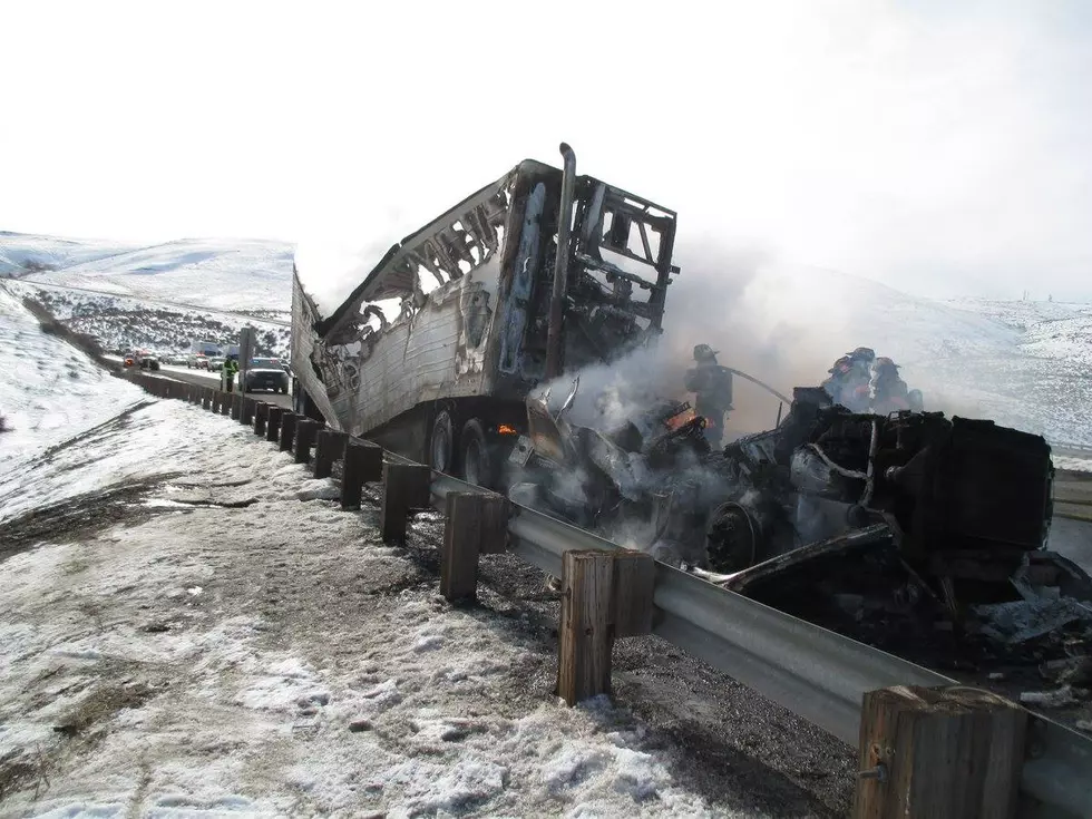 See Gnarly Photos of Blazing Semi Truck That Closed I-82 Outside Yakima