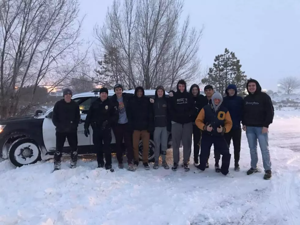H.S. Hoops Team Pushes Cop Car Out of Snowbank