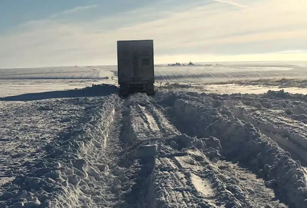 Stuck Semi Says GPS Made Him Take Snow-Clogged Road [PHOTO]