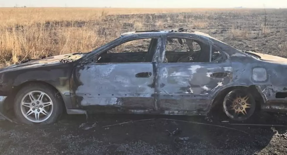 Abandoned Flaming Car Also Burns 40 Acres, Was It Stolen?